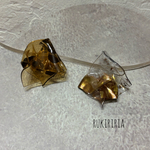 RUKIRIRIA #781 PVC ブラウン×ゴールドピアス  大ぶりピアス 大ぶりイヤリング  1点のみ