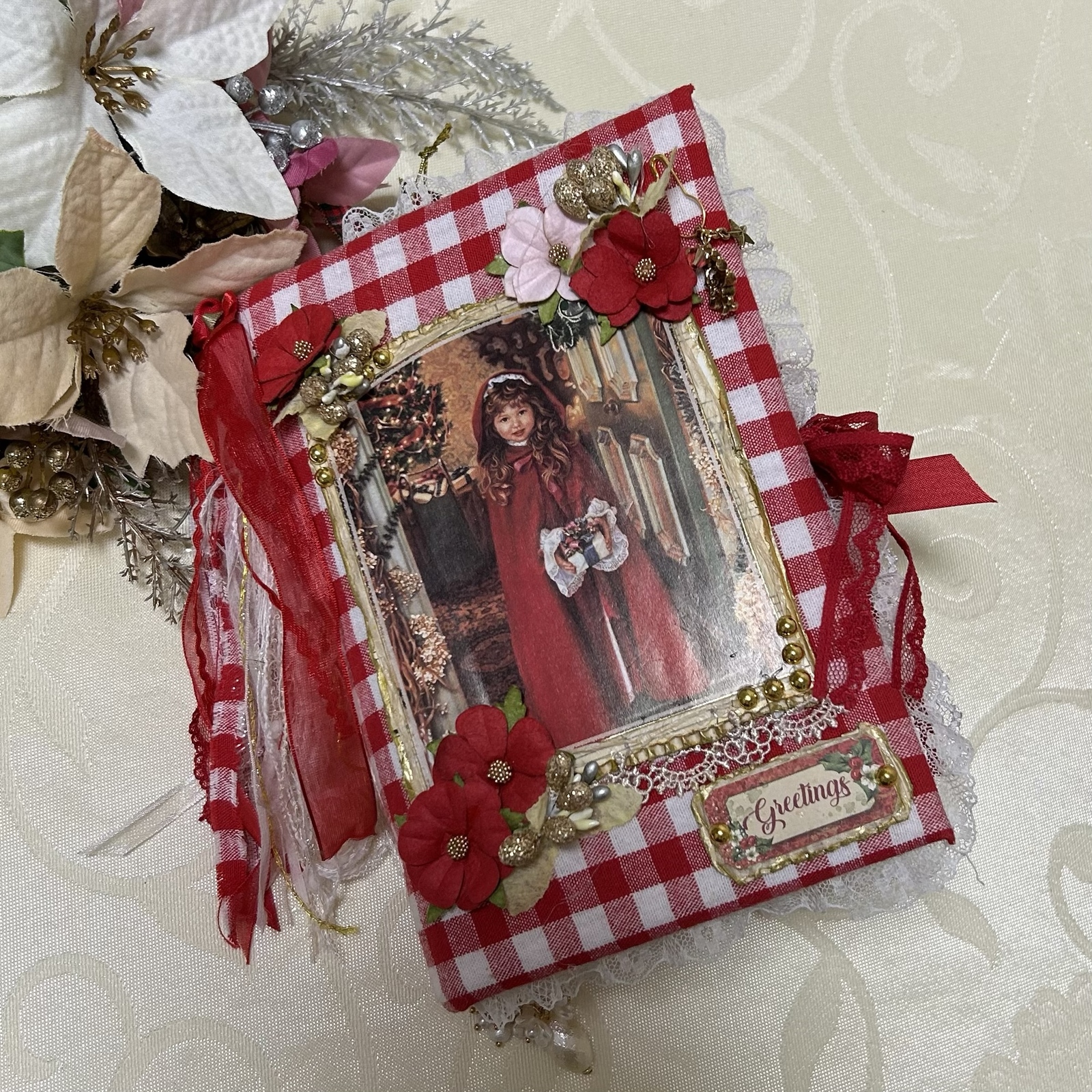 レースのトレペジャーナル&レター風ケース♡ コラージュ素材おすそ分け入 レースのトレペジャーナル・雑記帳&レター風ケース♡ コラージュ素材