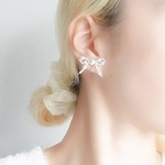 パールリボンピアス/イヤリング M