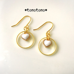 ♡丸とハート白♡ピアス(イヤリング)