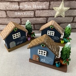 💜粘土の花〓🎄ミニひいらぎ＊ツリーが彩る★優しい冬の家オブジェ♪【各1点】H約11㎝×W14㎝×5㎝✳︎💚