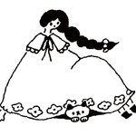 ラバースタンプ　スカートからのぞく猫