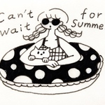 ラバースタンプ　浮き輪の女の子