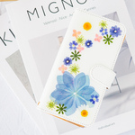 【#240'】＊送料無料＊iPhone・押し花スマホケース＊手帳型・全機種対応＊koko＊紫陽花