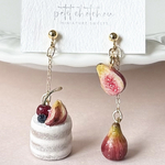 いちじくとネイキッドケーキのピアス/イヤリング❁ミニチュア