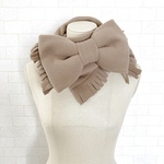 フリースビッグリボンマフラー（モカ）