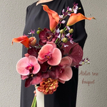 🍀ウェディングブーケ✨ブートニア付き✨アーティフィシャルフラワー　アーティフィシャルフラワーブーケ　ブライダルブーケ　胡蝶蘭　アンスリウム　カラー　前撮り