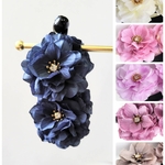 【送料無料】花びらたっぷりバナナクリップ✕紫陽花✕ダークブルー♡ラグジュアリー ヘアアクセサリー 浴衣 着物 お祭り お呼ばれ 発表会 セレモニー 普段使いにも♡