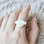 マシュマロ わんこ　＊ 陶器 リング　フリーサイズ