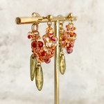 金木犀　ビーズ ピアス/イヤリング　サージカルステンレス(アレルギー対応)