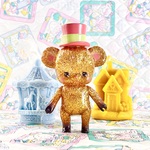 オハナベア　ハニーゴールド　ソフビ製のクマのアートトイ 帽子付　