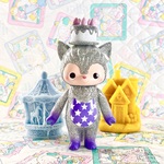 猫のソフビ製アートトイ　ドルチェ　シルバースター　Fantastic animals Dolce 帽子つき