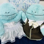 ☆受注販売☆ウエディングドレス＆タキシード(ふわふわ抱きぬいぐるみ用)