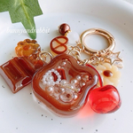 【sale】うさぎさんのチョコレート🍫ロールケーキシェイカーキーホルダー  レジンキーホルダー