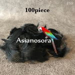 【FS8黒】ブラック ガチョウ　羽根 100枚 フェザー　花吹雪　フラワーシャワー　フェザーシャワー　撮影　ピアス　アクセサリー パーツ　羽　素材　鳥　