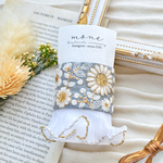 インド刺繍リボン　インド刺繍　ポニーフック　ブルー　水色　ゴールド　ホワイト　フリル　花柄　ボタン付き　刺繍リボン　花柄　フラワー　花　ヘアアクセサリー　結婚式　お呼ばれ　ギフト　プレゼント　髪飾り