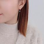 90 痛くないイヤリング 2wayピンクゴールドと淡水パールのシンプルイヤリング