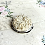 ⭐︎コンパクトミラー　ビーズ刺繍