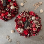 🈹 早割🎄 ★毎年飾れるクリスマスリース★【早割特別価格】クリスマスリース 　スター＆レッドM　リース　クリスマスギフト　お正月飾り　しめ縄　しめ飾りスワッグ　お正月リース　玄関リース　クリスマス
