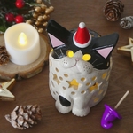 着せ替えピック付き ニャンプシェード (黒白ハチワレB)＊猫型ランプシェード＊LED専用＊ハロウィン＊クリスマス＊オールシーズン＊Cat lampshade＊猫灯罩
