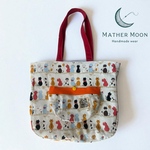 ★猫ちゃん柄厚手生地トートバッグ