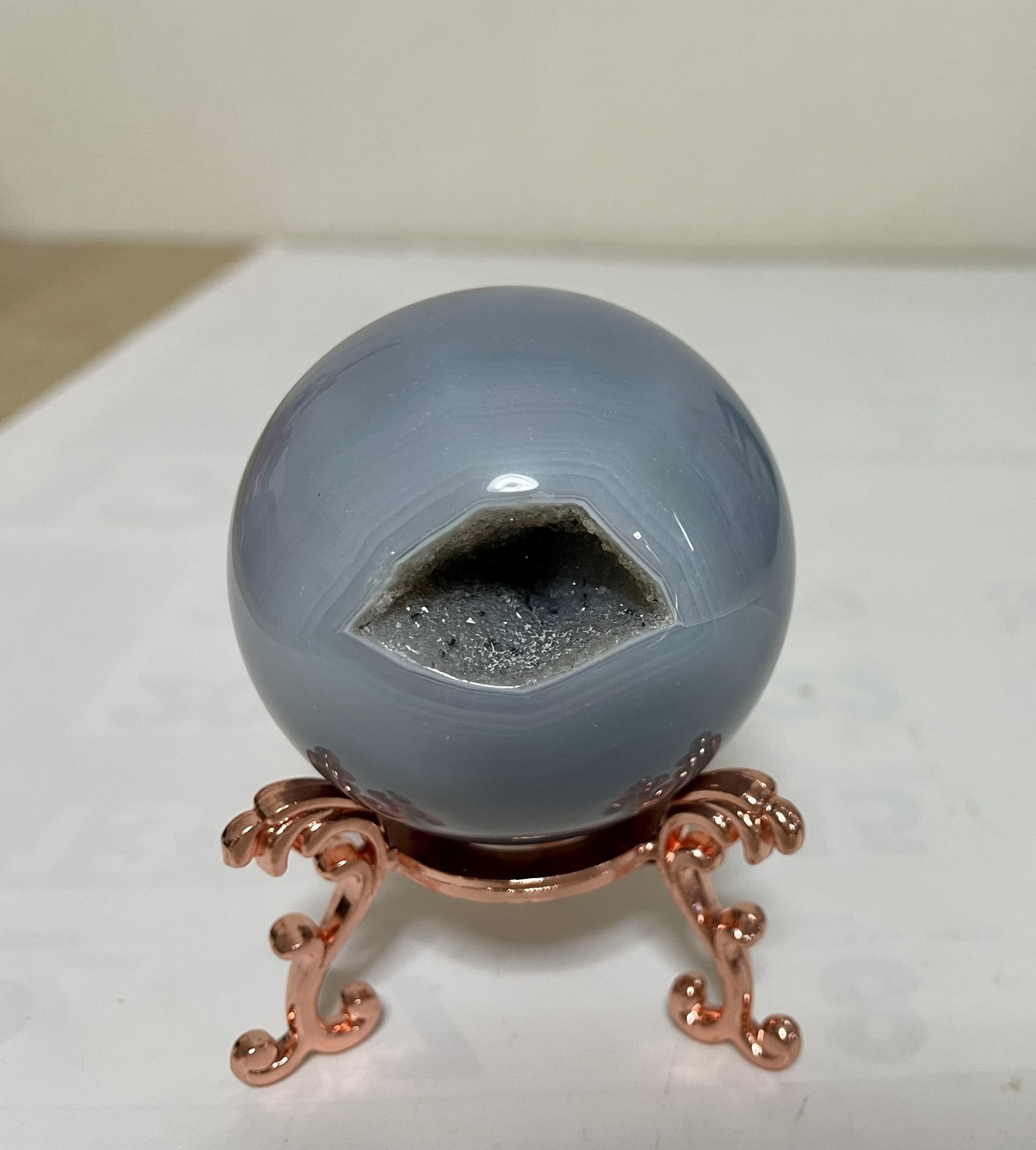 笑口の瑪瑙 アゲート 017 風水晶 パワーストーン 置物インテリア 財運 金運UP 魔除 お守 結晶 丸玉 スフィア 浄化