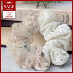 ￥700→￥500【Blanchette Veil】#ブランシェット_ヴェール #シュシュ #刺繍レース #ベージュ  #アイボリー