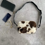 アニマル柄 ファーショルダー バッグ レディース 冬／軽い／長財布 ペットボトル 入る／大人 かわいい ギフト