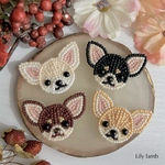 ビーズ刺繍のスムースコートチワワ　※受注制作