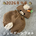 2026年午年🐴馬の帽子・カボチャパンツセット🐴新生児用ニューボーンフォト🐴馬のコスチューム