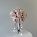 【ピンクリボンと薔薇で可愛らしく】ウェディングブーケ　アーティフィシャルフラワー造花