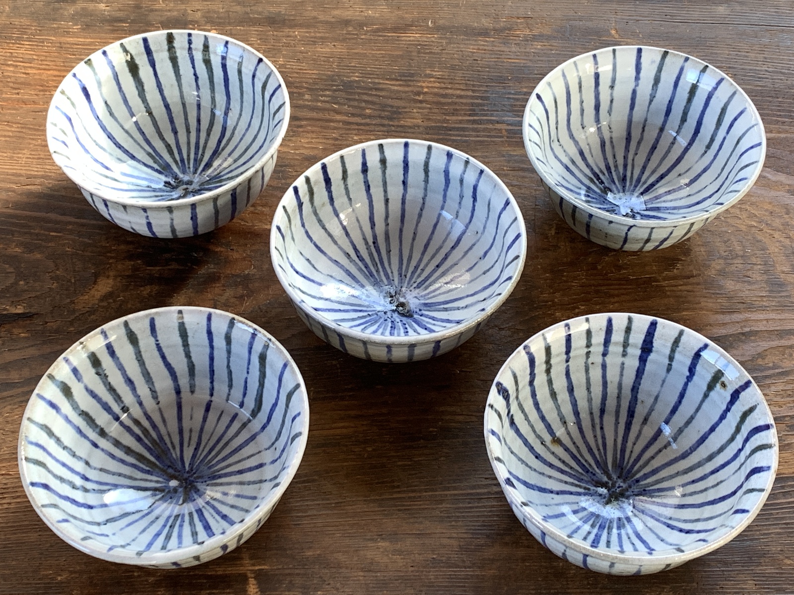 十草飯碗（青灰）　飯碗　めしわん　ご飯茶碗　茶碗　和陶器