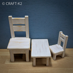 【freesia1014様専用】【木製】特注ミニチュア椅子×2+テーブル