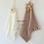3日以内発送《名入れ46色》hand towel／ハンドタオル　紐付き　ループ　花　フラワー　出産準備　入園準備　入学準備　出産祝い　入園祝い　入学祝い　引越し祝い　プレゼント　ギフト　タオル