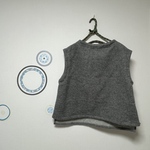 ボトルネックベスト　シャギーウール　グレー