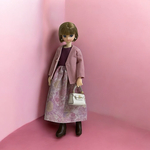 リカちゃん　くすみピンクのジャケットとノースリーブワンピースのセット