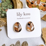 木の葉の彩り　ピアス　イヤリング　リーフ　秋　小さい　レトロ