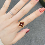【リング・指輪】beads flower ring brown