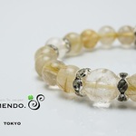 ✨良い運気を引き寄せる✨シャパンゴールドクラック水晶 ゴールドルチルクォーツ 上質天然石パワーストーンブレスレット