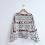 ウールブレンドニットのワイドプルオーバー（袖長め）/ベージュ系