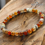 奇跡を起こす石 ブラウンドラゴンアゲート天然石ブレスレット　メンズサイズ