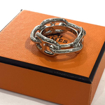 【HERMES】 1887 大人気モデル再入荷 VINTAGE シェーヌダンクルスカーフリング指輪メンズリングレディースアンティーク クラシカルシルバージュエリースカーフ　ストールオータムセール