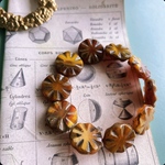 【2コセット】JIRI＊IVANA#czech beads#チェコビーズ　sun wheel17㍉　太陽のホイール　yellow ocher irregular mix 