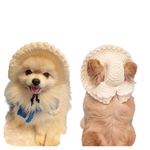 犬の帽子☆リボンハット☆クリーム