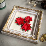 ポインセチアのミニフレーム〈赤〉｜紙の花のクリスマスインテリア／ペーパーアート Sésame