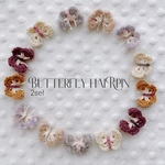 ちょうちょヘアピン / ヘアクリップ 2個 (かぎ編み ベビー キッズ) ≫ バタフライ、ちょうちょ、ベビーヘアピン、キッズヘアピン