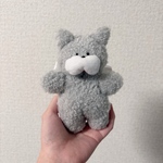 もちょねこ（グレー） リボン付き ねこ ぬいぐるみ
