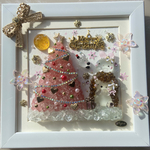 本日販売品✧*｡ハリネズミさんとうさぎさん✧*｡チェリークォーツのピンククリスマスツリー