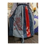 墨染めの手ぬぐいと大漁旗等のスカート　　手ぬぐいリメイク