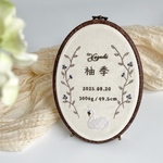 〘 SWAN 〙刺繍命名書 お七夜 節句 記念 ベビー　